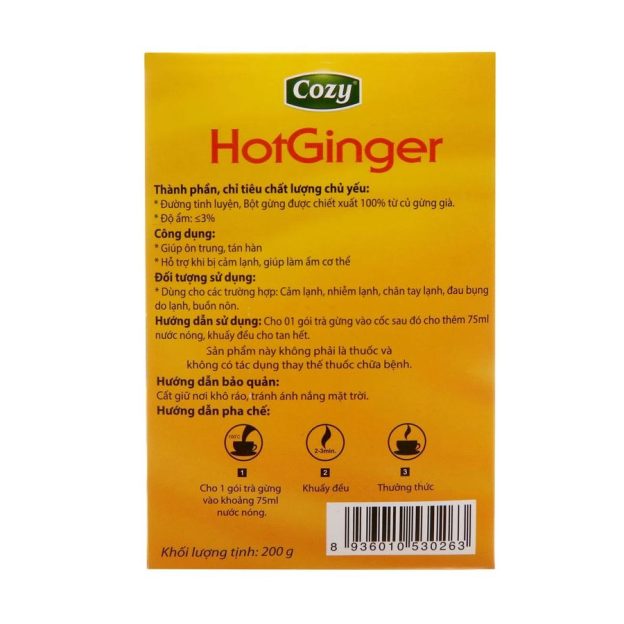 Trà Gừng Cozy HotGinger hộp 200g (20 gói x 10g)