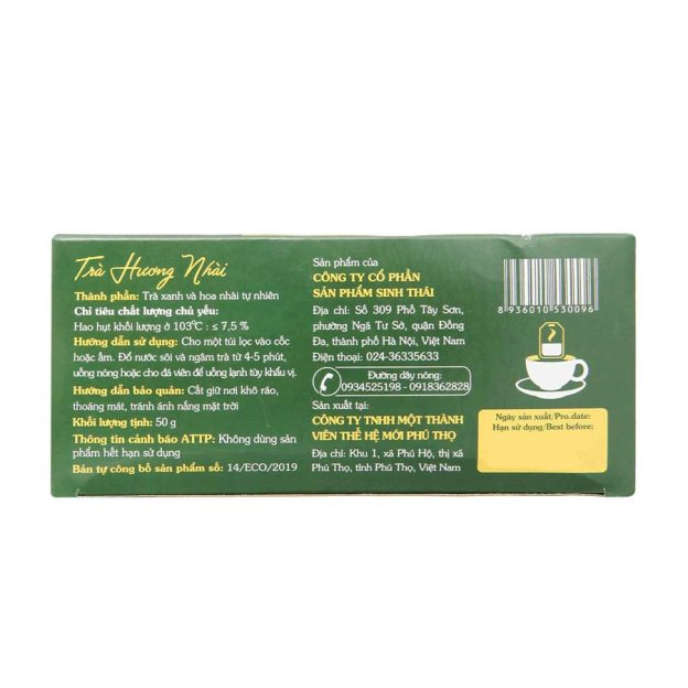 Trà Cozy Hương Nhài hộp 50g (25 gói x 2g) - Trà Túi Lọc