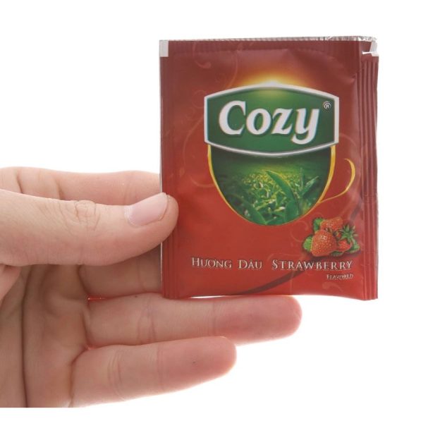 Trà Cozy Dâu hộp 50g (25 gói x 2g) - Trà Túi Lọc