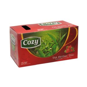 Trà Cozy Dâu hộp 50g (25 gói x 2g) - Trà Túi Lọc