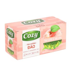 Trà Cozy Đào hộp 50g (25 gói x 2g) - Trà túi lọc